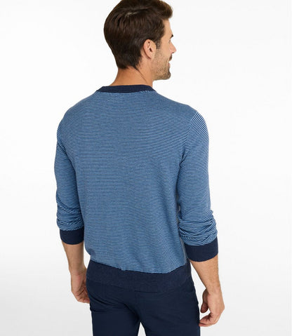 Men's All Seasons Cotton Blend Sweater, Crewneck, Stripe L.L.Bean Featured