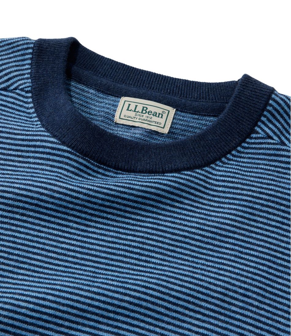 Men's All Seasons Cotton Blend Sweater, Crewneck, Stripe L.L.Bean Featured