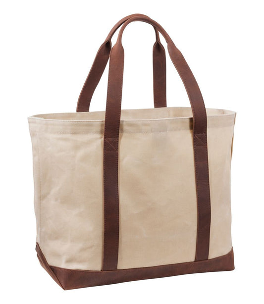 Leather-Trim Waxed Canvas Tote L.L.Bean Essential