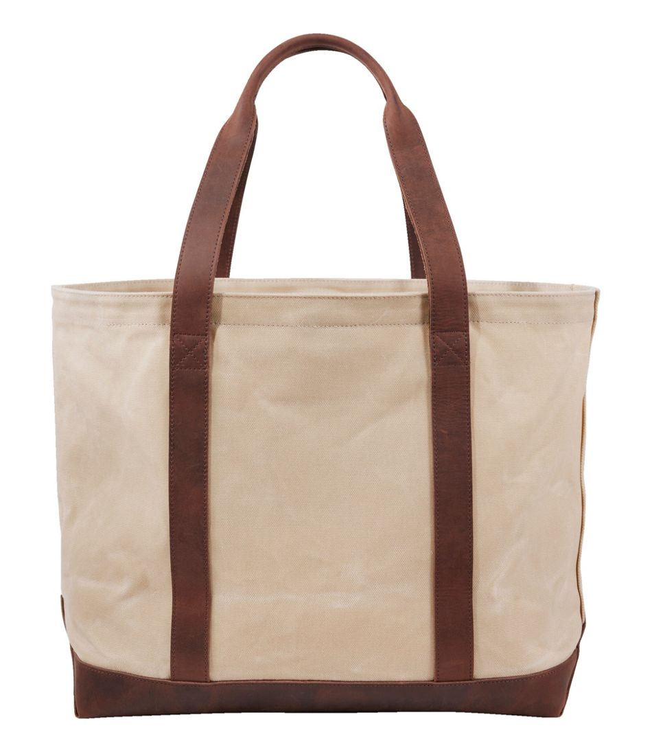 Leather-Trim Waxed Canvas Tote L.L.Bean Essential