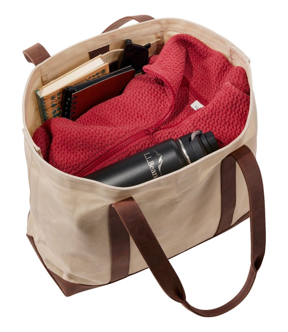 Leather-Trim Waxed Canvas Tote L.L.Bean Essential