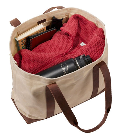 Leather-Trim Waxed Canvas Tote L.L.Bean Essential