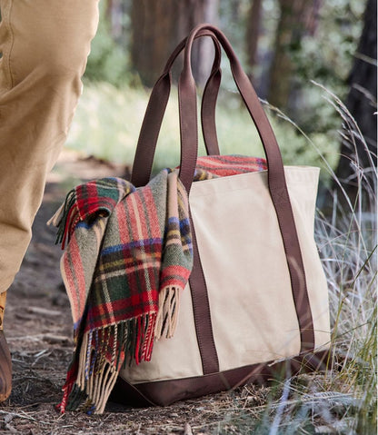 Leather-Trim Waxed Canvas Tote L.L.Bean Essential