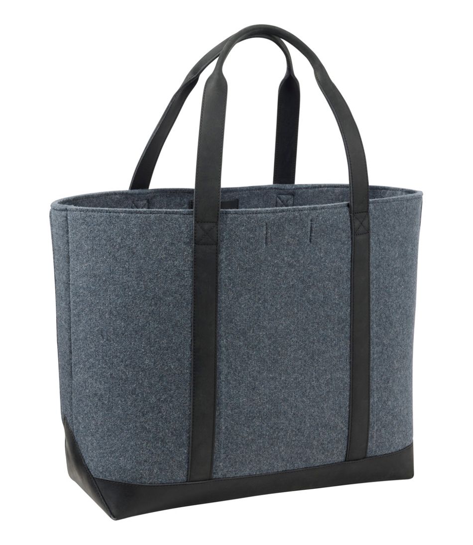 Leather-Trim Wool Tote L.L.Bean Everyday