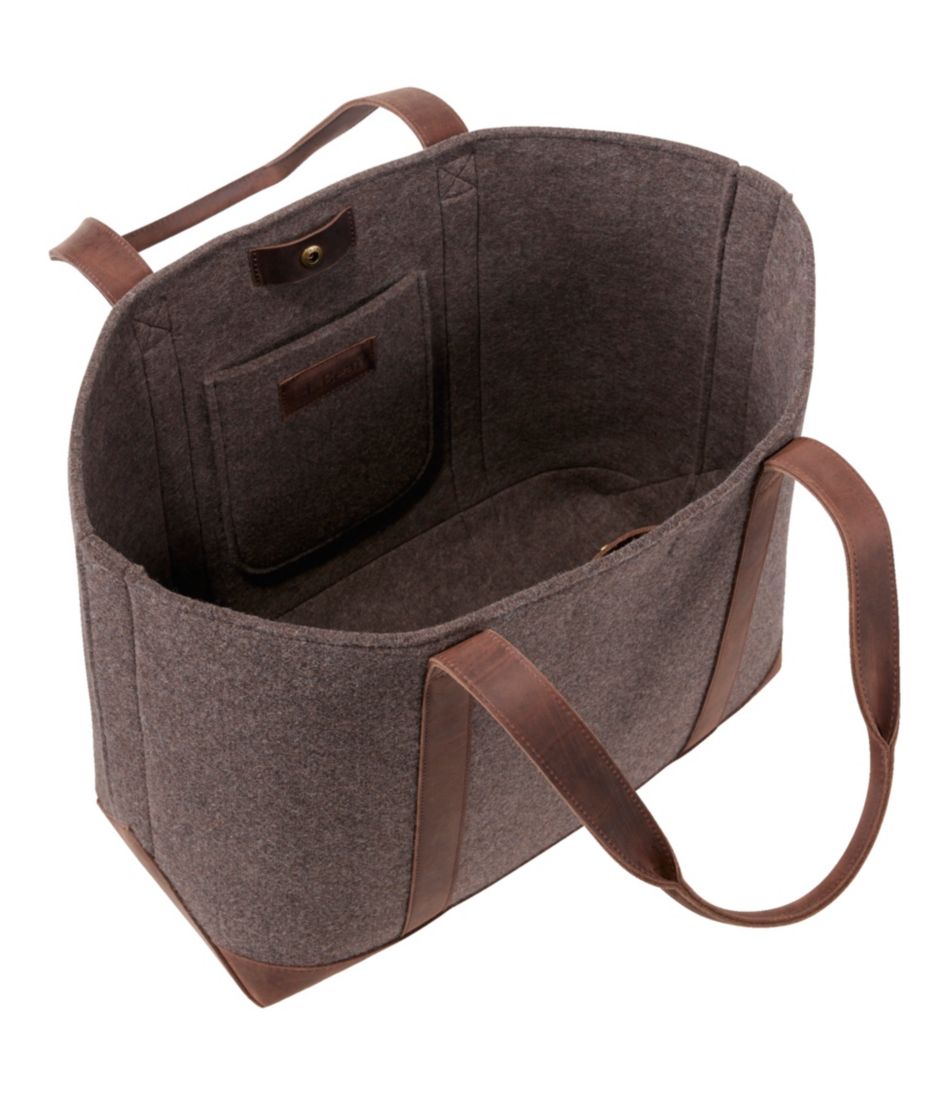 Leather-Trim Wool Tote L.L.Bean Everyday