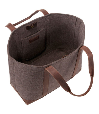 Leather-Trim Wool Tote L.L.Bean Everyday