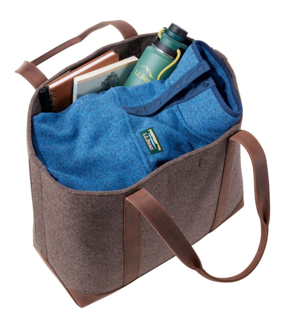 Leather-Trim Wool Tote L.L.Bean Everyday