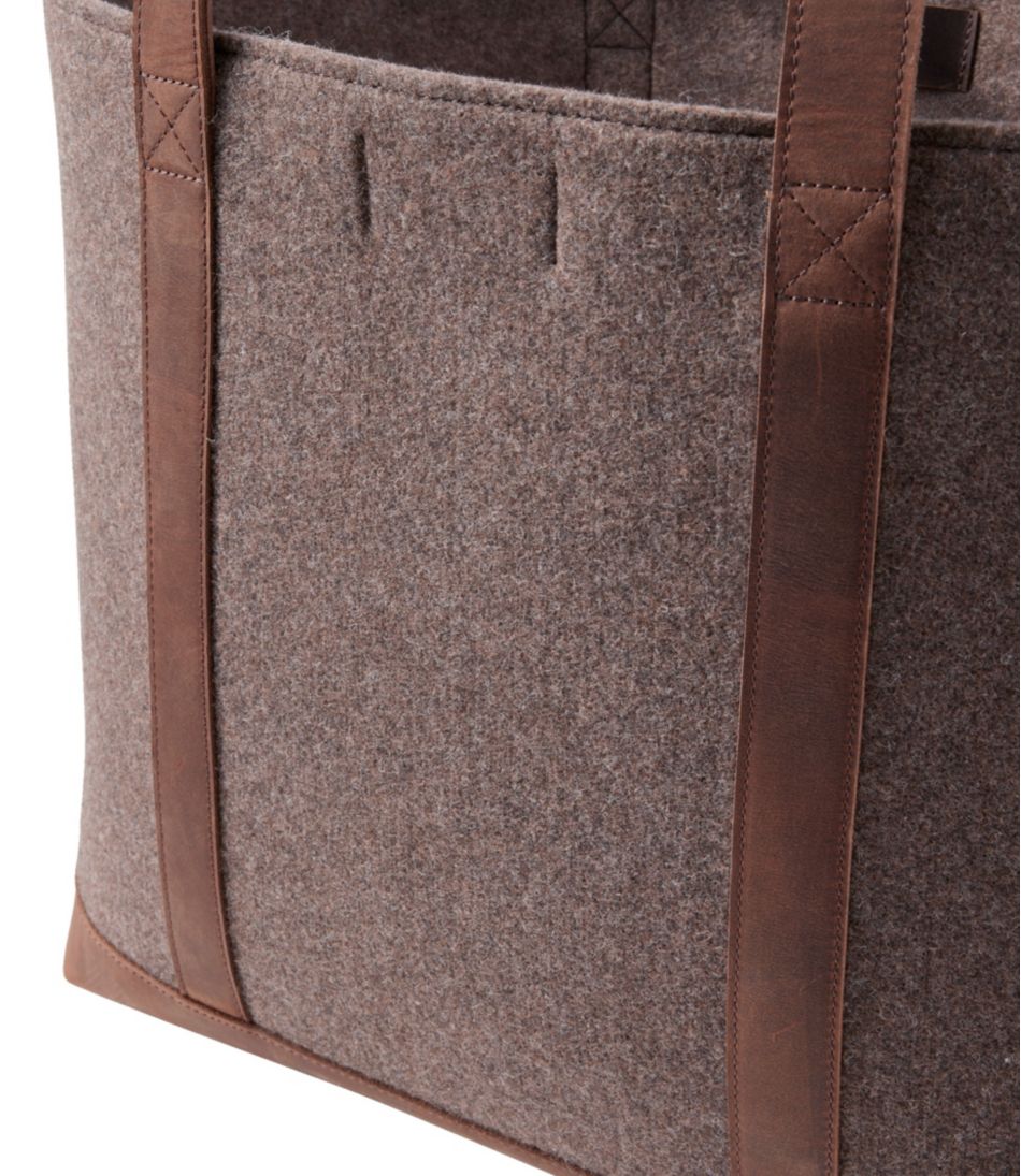 Leather-Trim Wool Tote L.L.Bean Everyday