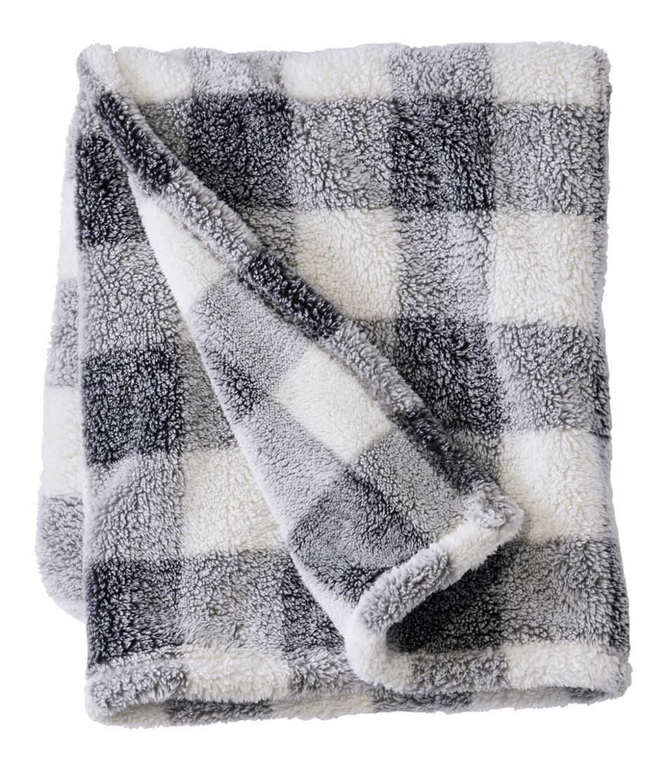 Cozy Plush Throw, Plaid L.L.Bean New