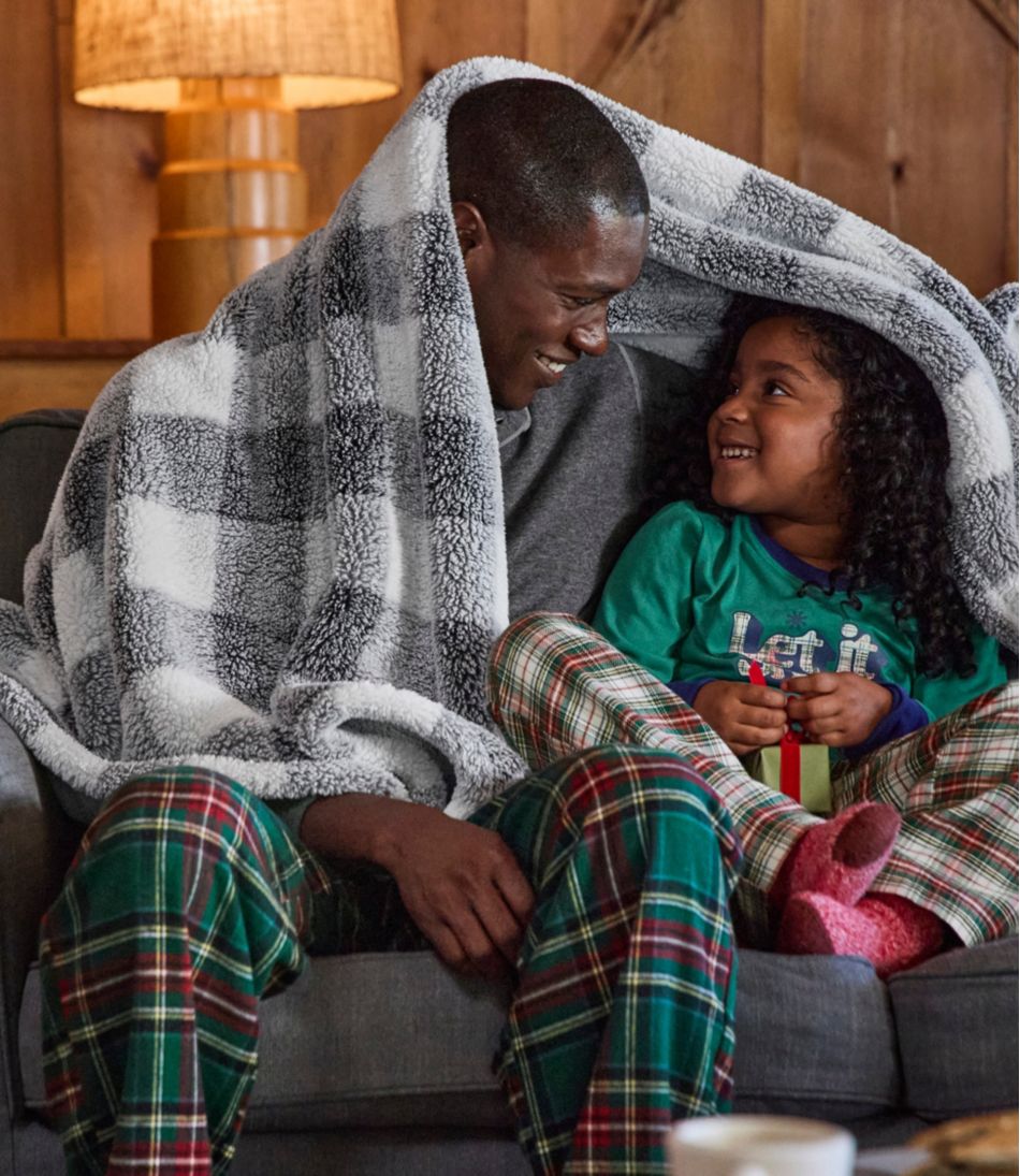 Cozy Plush Throw, Plaid L.L.Bean New