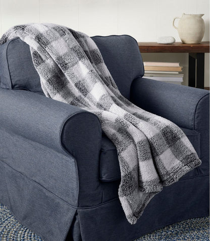 Cozy Plush Throw, Plaid L.L.Bean New
