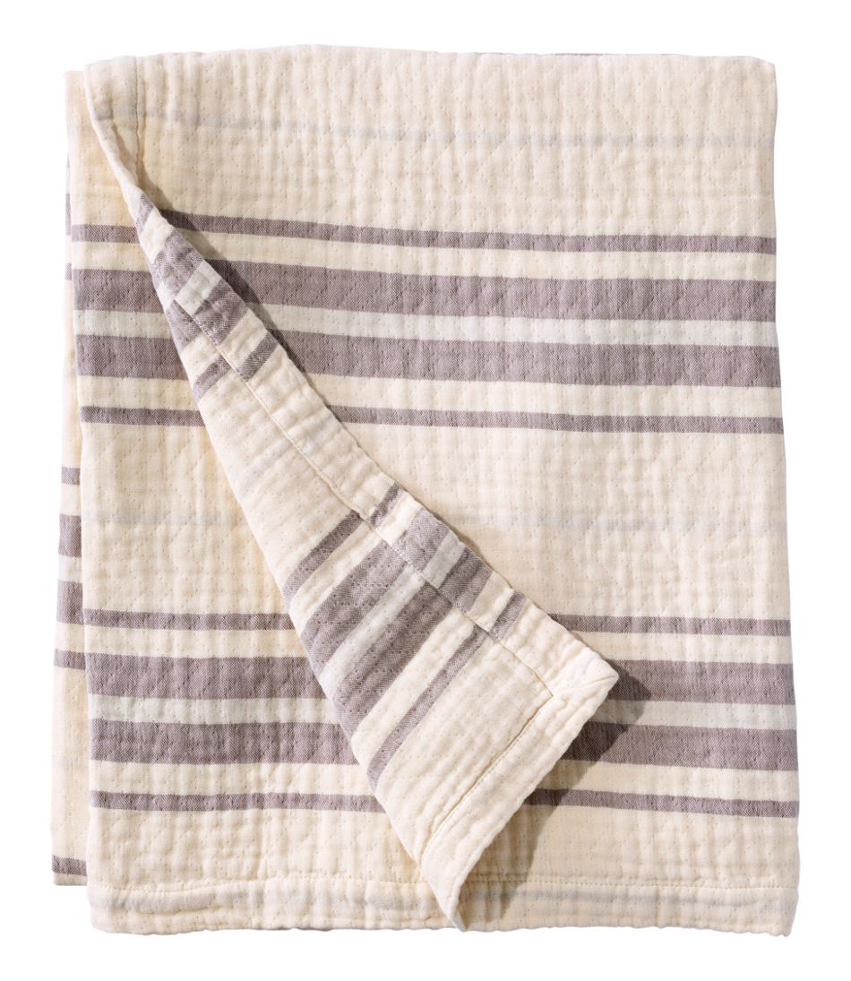 Lightweight Cotton Gauze Throw, Stripe L.L.Bean Everyday
