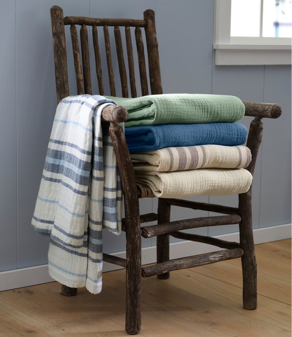 Lightweight Cotton Gauze Throw, Stripe L.L.Bean Everyday
