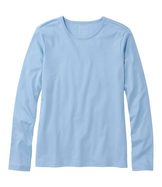 Women's Pima Cotton Tee, Long-Sleeve Crewneck L.L.Bean Recommended