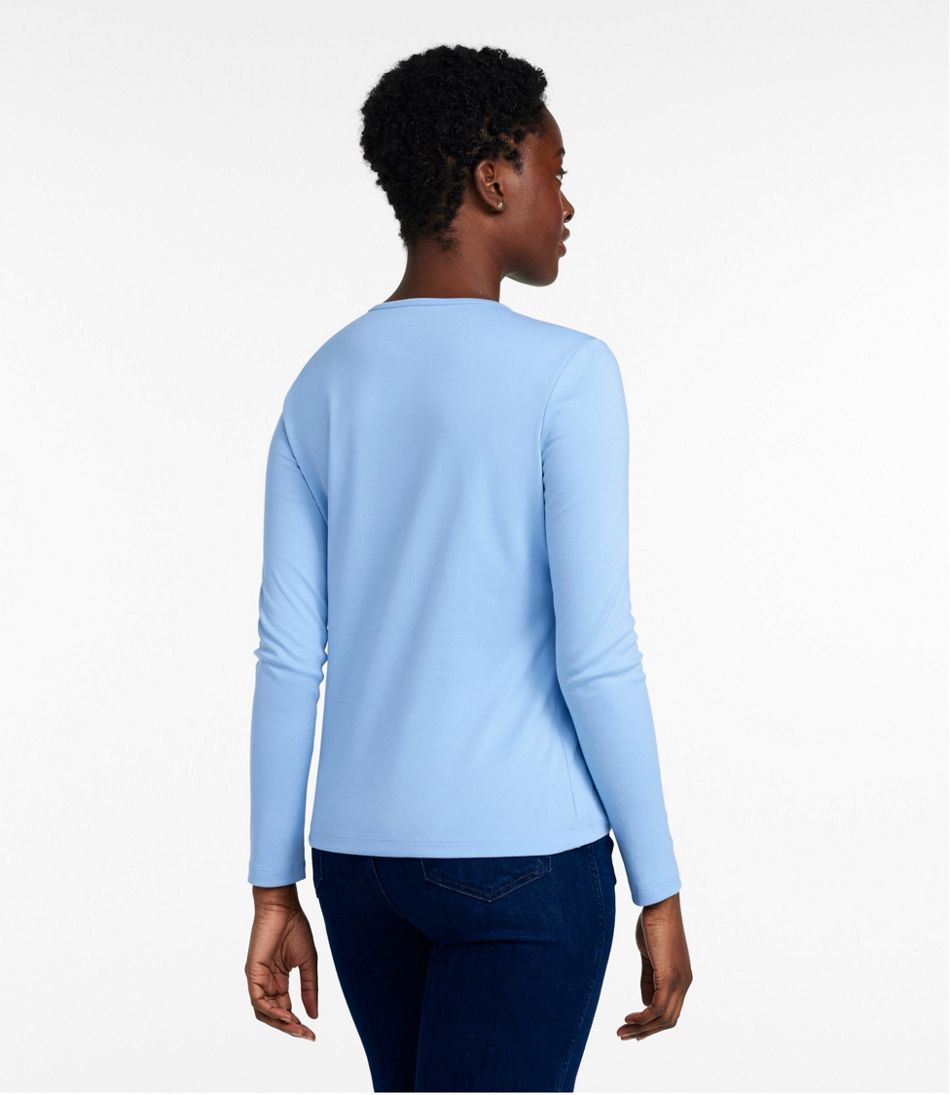 Women's Pima Cotton Tee, Long-Sleeve Crewneck L.L.Bean Recommended