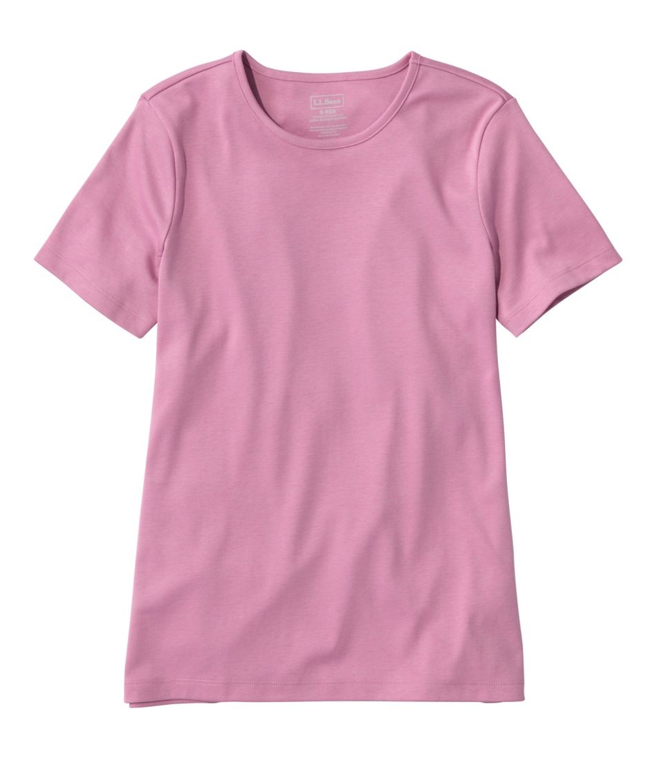 Women's Pima Cotton Tee, Short-Sleeve Crewneck L.L.Bean Premium