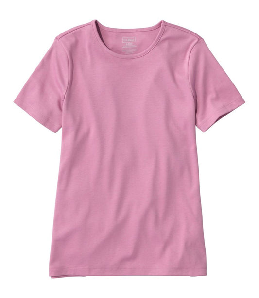 Women's Pima Cotton Tee, Short-Sleeve Crewneck L.L.Bean Premium