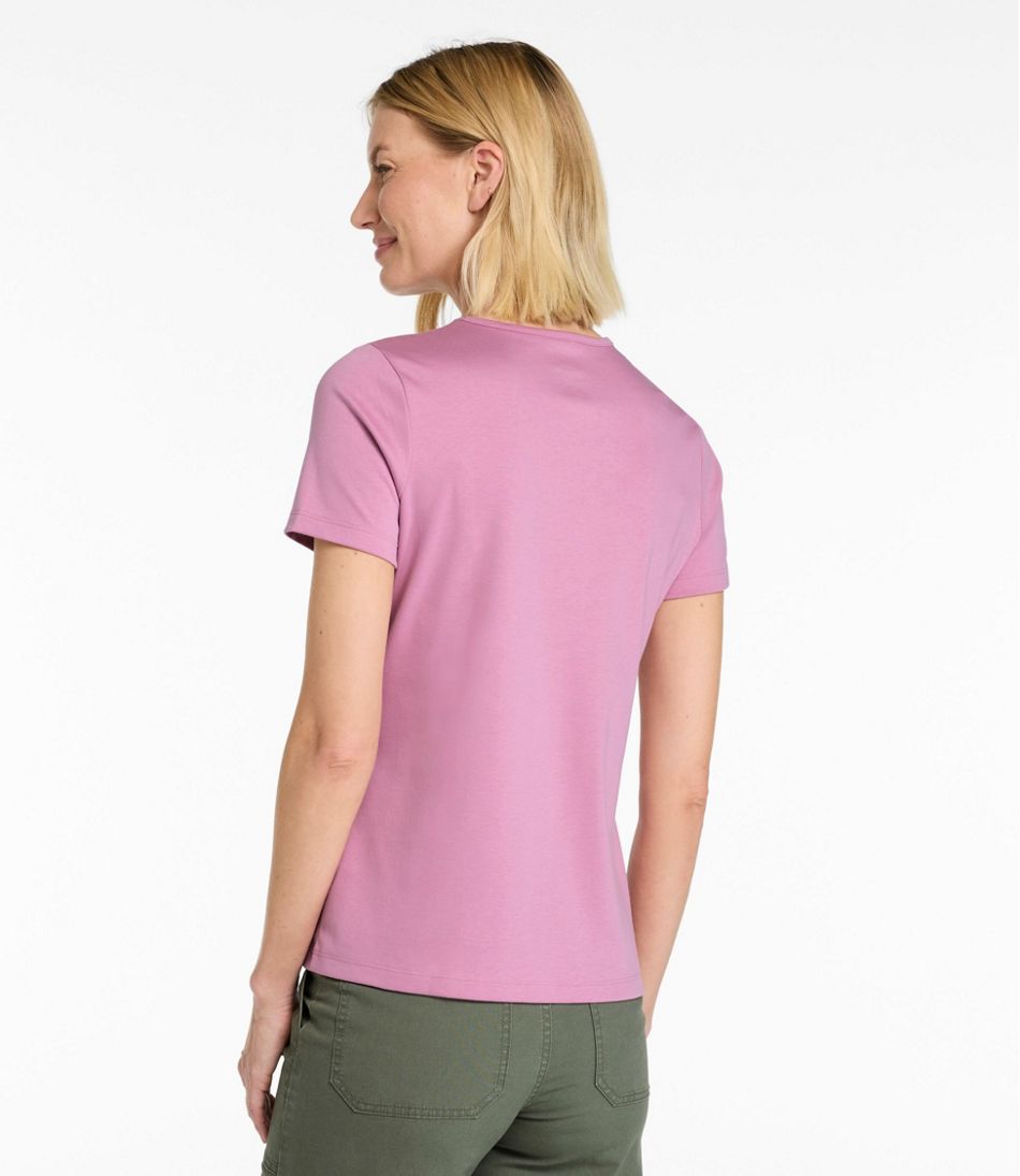 Women's Pima Cotton Tee, Short-Sleeve Crewneck L.L.Bean Premium