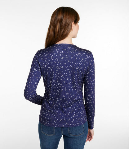 Women's Pima Cotton Tee, Long-Sleeve Crewneck Print L.L.Bean Trending