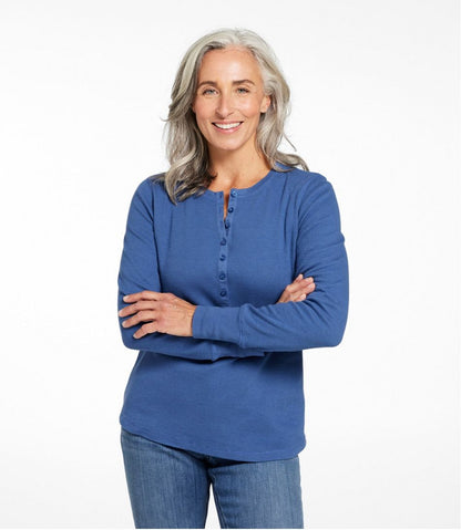 Women's Waffle-Knit Henley L.L.Bean Everyday