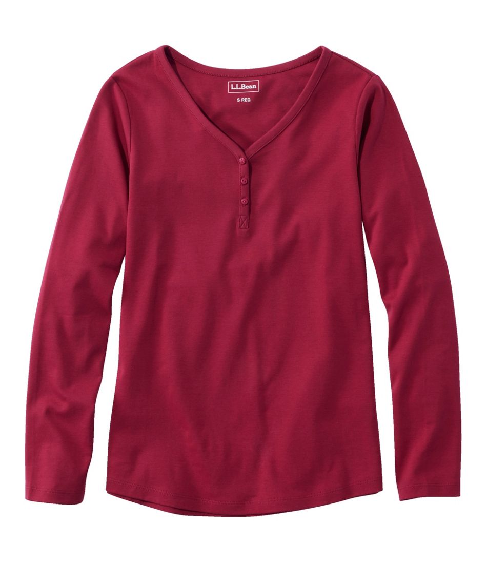 Women's L.L.Bean V-Neck Henley, Long-Sleeve L.L.Bean Premium
