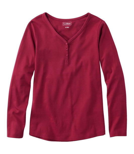 Women's L.L.Bean V-Neck Henley, Long-Sleeve L.L.Bean Premium