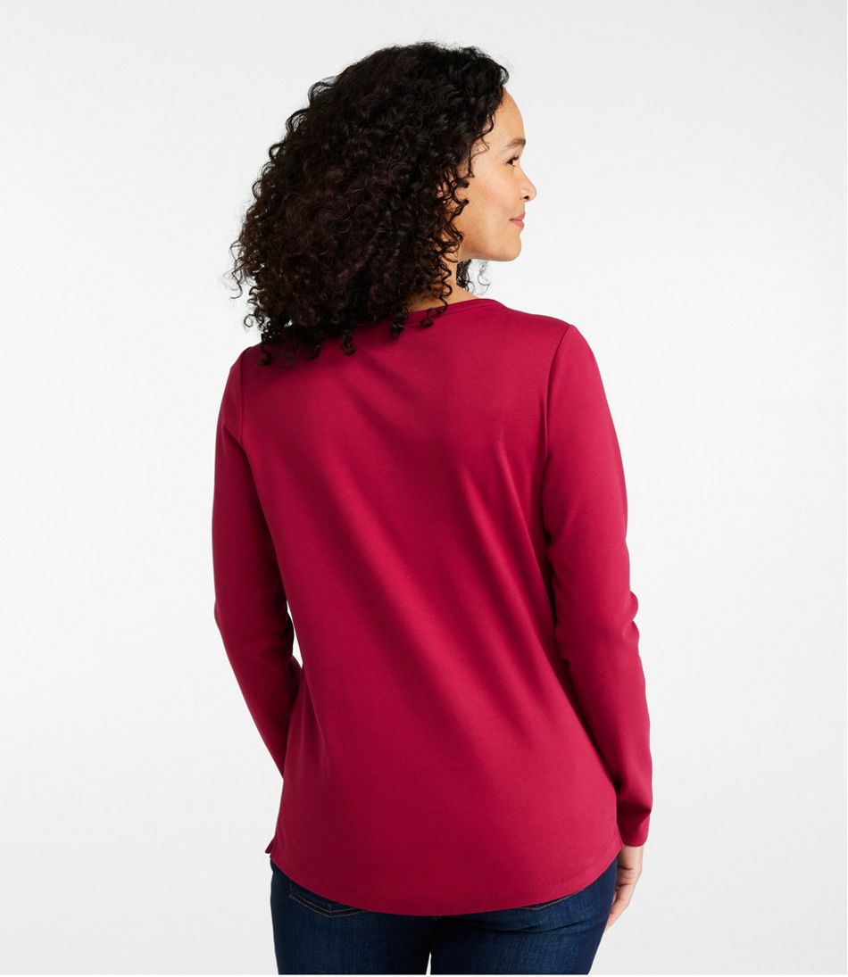 Women's L.L.Bean V-Neck Henley, Long-Sleeve L.L.Bean Premium