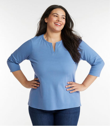 Women's L.L.Bean Tee, Three-Quarter-Sleeve Splitneck Tunic L.L.Bean Popular