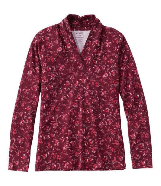 Women's Pima Cotton Tee, Shawl Long-Sleeve Print L.L.Bean Top Pick