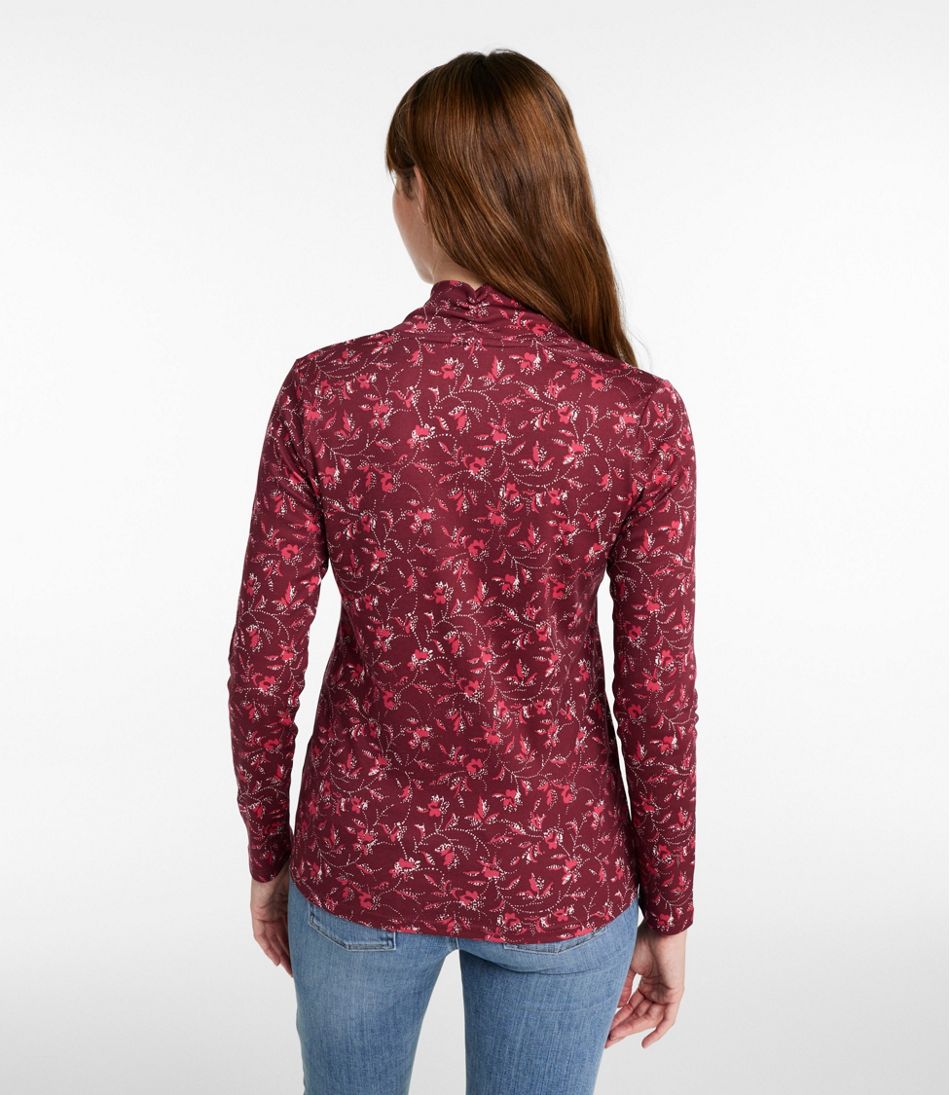 Women's Pima Cotton Tee, Shawl Long-Sleeve Print L.L.Bean Top Pick