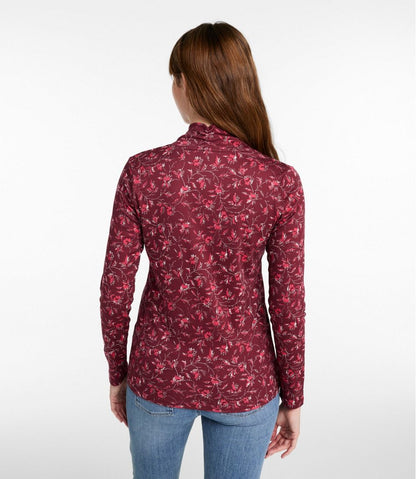 Women's Pima Cotton Tee, Shawl Long-Sleeve Print L.L.Bean Top Pick