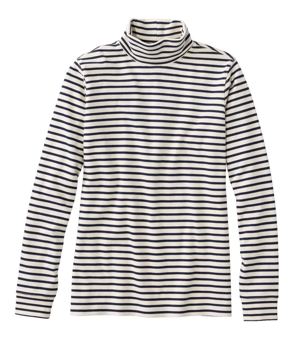 Women's L.L.Bean Interlock Turtleneck, Long-Sleeve Stripe L.L.Bean Classic