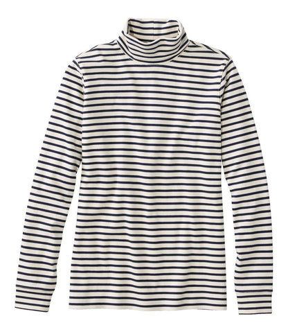 Women's L.L.Bean Interlock Turtleneck, Long-Sleeve Stripe L.L.Bean Classic