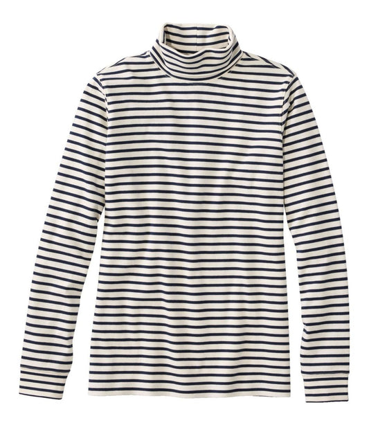 Women's L.L.Bean Interlock Turtleneck, Long-Sleeve Stripe L.L.Bean Classic