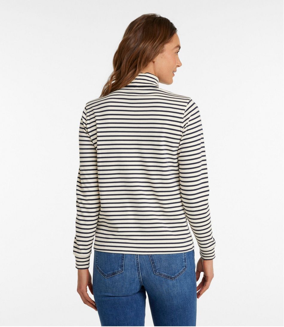 Women's L.L.Bean Interlock Turtleneck, Long-Sleeve Stripe L.L.Bean Classic