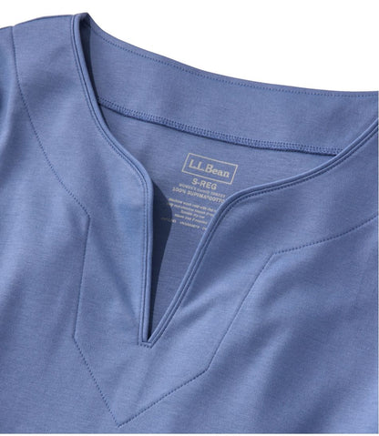Women's Pima Cotton Tunic, Three-Quarter-Sleeve Splitneck L.L.Bean Everyday