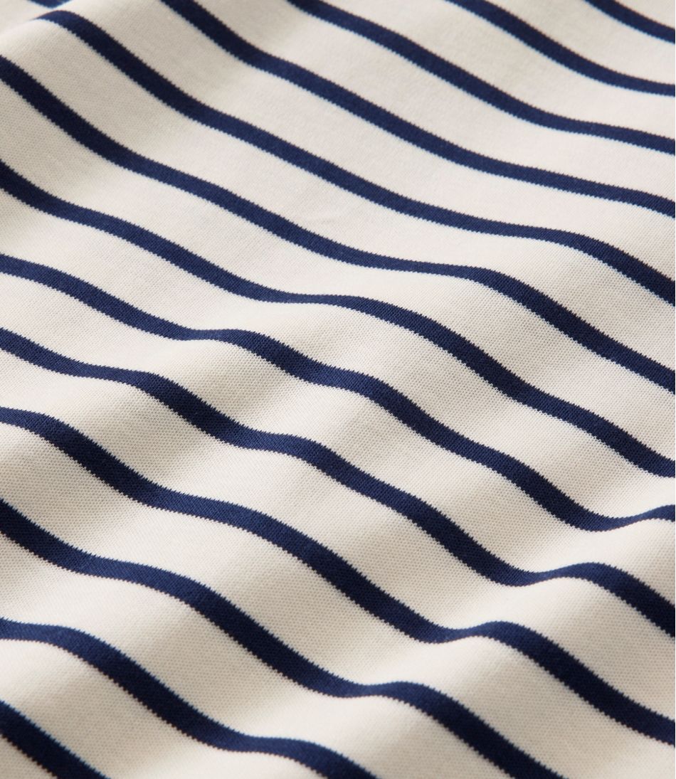 Women's Pima Cotton Tee, Three-Quarter-Sleeve Polo Stripe L.L.Bean Value
