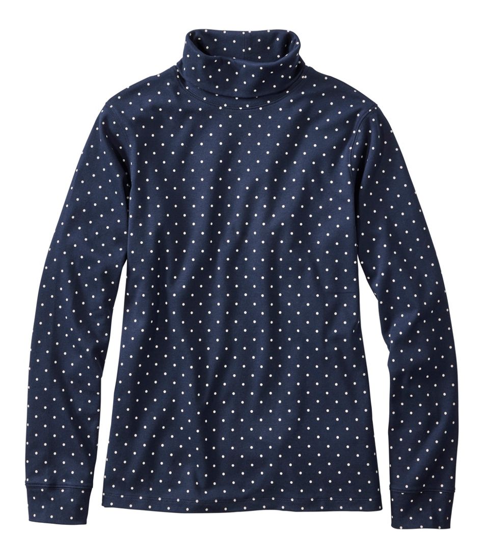 Women's L.L.Bean Interlock Turtleneck, Long-Sleeve Allover Print L.L.Bean Premium