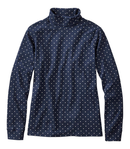 Women's L.L.Bean Interlock Turtleneck, Long-Sleeve Allover Print L.L.Bean Premium