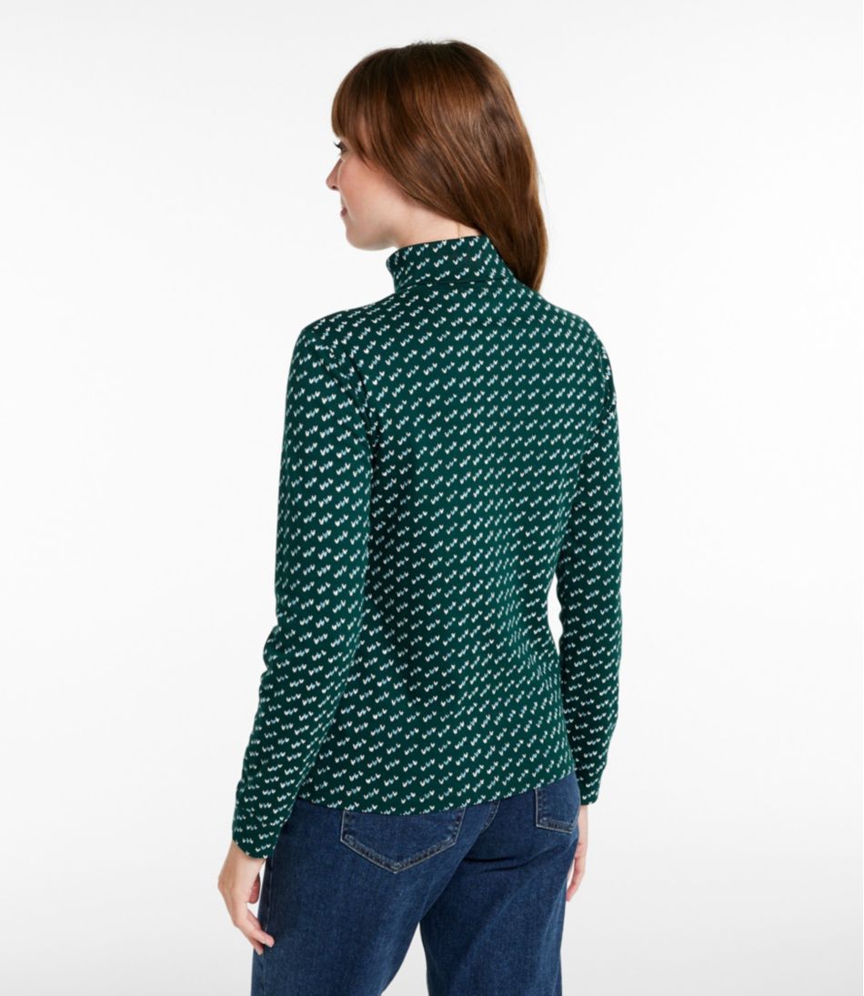 Women's L.L.Bean Interlock Turtleneck, Long-Sleeve Allover Print L.L.Bean Premium