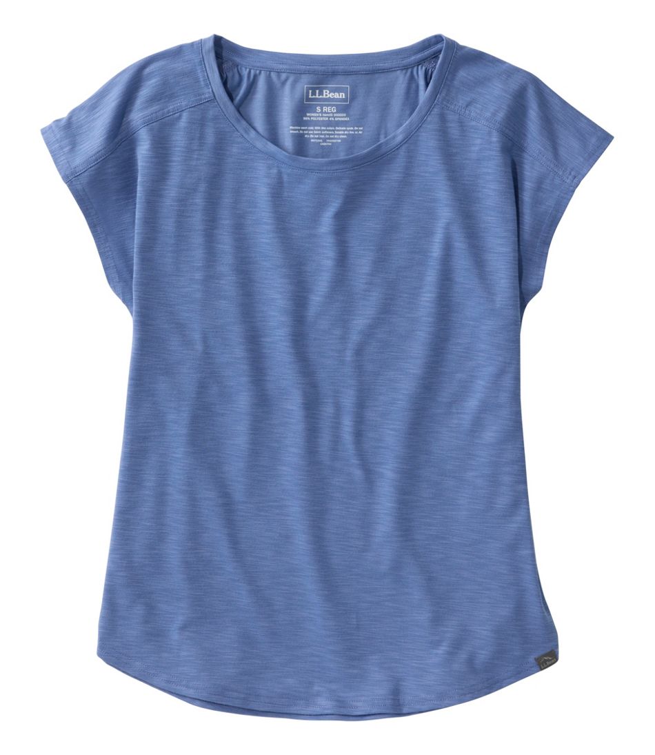 Women's Streamside Tee, Short-Sleeve Ruched Crew L.L.Bean New