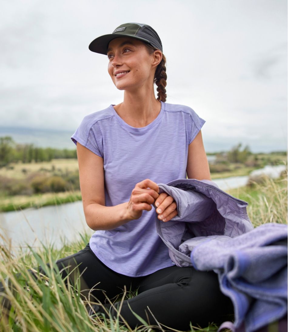 Women's Streamside Tee, Short-Sleeve Ruched Crew L.L.Bean New