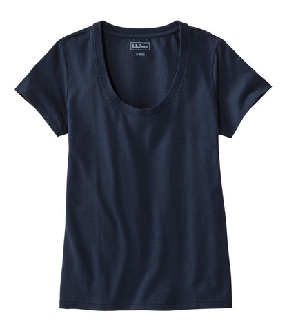 Women's Soft Stretch Supima-Blend Tee, Scoopneck Short-Sleeve L.L.Bean Popular