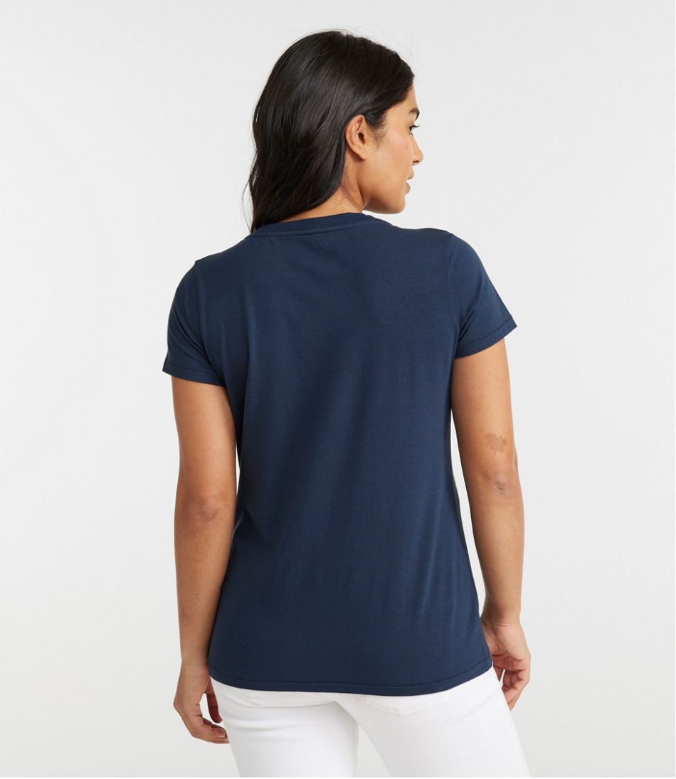 Women's Soft Stretch Supima-Blend Tee, Scoopneck Short-Sleeve L.L.Bean Popular