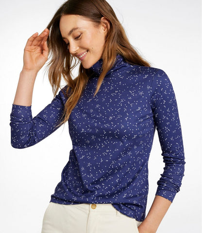 Women's Pima Cotton Turtleneck, Long-Sleeve Print L.L.Bean Best Seller