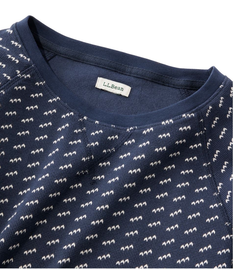 Women's Unshrinkable Mini-Waffle Tee, Long-Sleeve Crewneck Stripe L.L.Bean Top Pick
