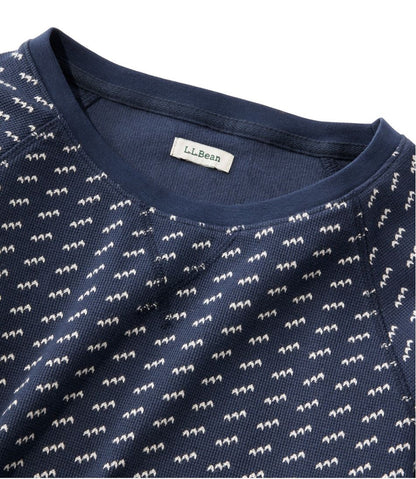 Women's Unshrinkable Mini-Waffle Tee, Long-Sleeve Crewneck Stripe L.L.Bean Top Pick