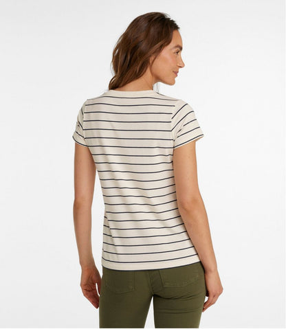 Women's Soft Stretch Supima-Blend Tee, Scoopneck Short-Sleeve Stripe L.L.Bean Recommended