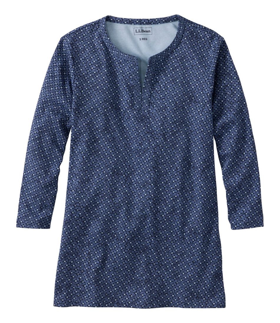 Women's L.L.Bean Tee, Three-Quarter-Sleeve Splitneck Tunic Print L.L.Bean Classic