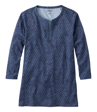 Women's L.L.Bean Tee, Three-Quarter-Sleeve Splitneck Tunic Print L.L.Bean Classic